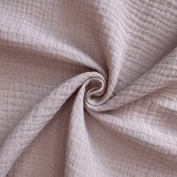 Ткань Муслин Жатый (Ширина 1,4м), цвет Пыльно-Розовый (на отрез) в Ногинске