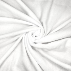 Ткань Флис Односторонний 130 гр/м2 (Ширина 150см), цвет Белый (на отрез) в Ногинске