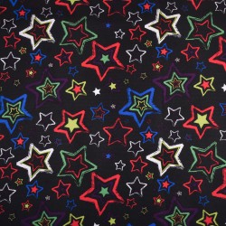 Ткань Oxford 600D PU (Ширина 1,48м), принт &quot;Звезды на черном&quot; (на отрез) в Ногинске
