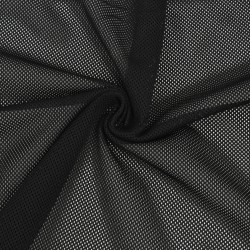 Трикотажная Сетка 75 г/м2 (Ширина 160см), цвет Черный (на отрез) в Ногинске
