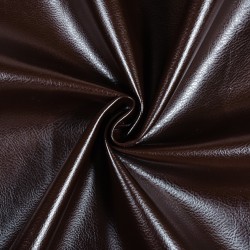 Ткань Дерматин (Кожзам) для мебели (Ширина 138см), цвет Темно-Коричневый (на отрез) в Ногинске