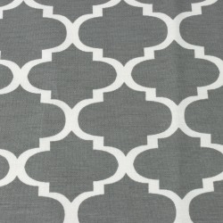 Интерьерная ткань Дак (DUCK) (ширина 1,8м), принт &quot;Белый Орнамент&quot; (на отрез) в Ногинске