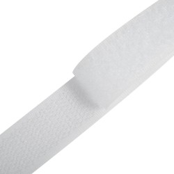 Контактная лента 25мм цвет Белый (велькро-липучка, на отрез) в Ногинске
