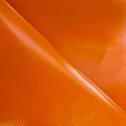 Ткань ПВХ 450 гр/м2 (Ширина 1,6м), цвет Оранжевый (на отрез) в Ногинске