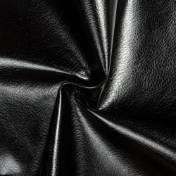 Ткань Дерматин (Кожзам) для мебели (Ширина 138см), цвет Черный (на отрез) в Ногинске