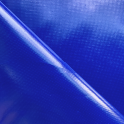 Ткань ПВХ 450 гр/м2 (Ширина 1,6м), цвет Синий (на отрез) в Ногинске