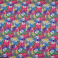 Ткань Oxford 600D PU (Ширина 1,48м), принт &quot;Совы яркие&quot; (на отрез) в Ногинске