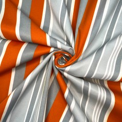 Ткань уцененная &quot;Престиж&quot; (Водоотталкивающая) (Ширина 1,48м), Серо-Оранжевая полоса (на отрез) в Ногинске