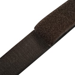 Контактная лента 40мм (38мм) цвет Тёмно-Коричневый (велькро-липучка, на отрез)  в Ногинске