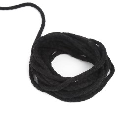 Шнур для одежды тип 2, цвет Чёрный (плетено-вязаный/полиэфир) в Ногинске
