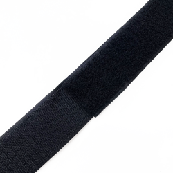 Контактная лента 40мм (38мм) цвет Черный (велькро-липучка, на отрез)  в Ногинске